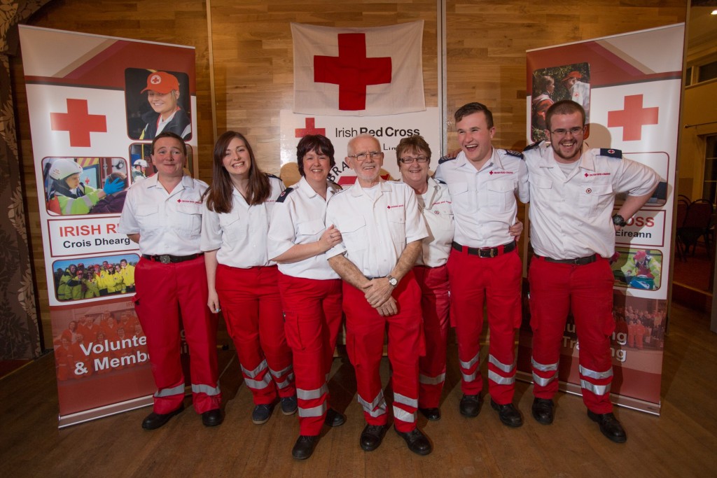 Irish Red Cross volunteers Marie, Nicola, Catherine, Tommy, Anette, Cian and Gavin.
